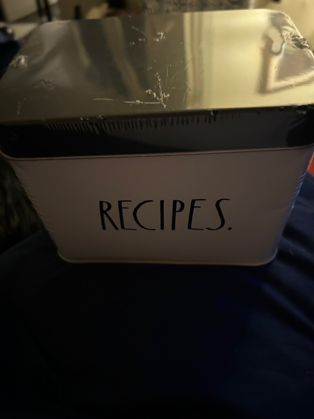 Rae Dunn Black and White RECIPES Tin